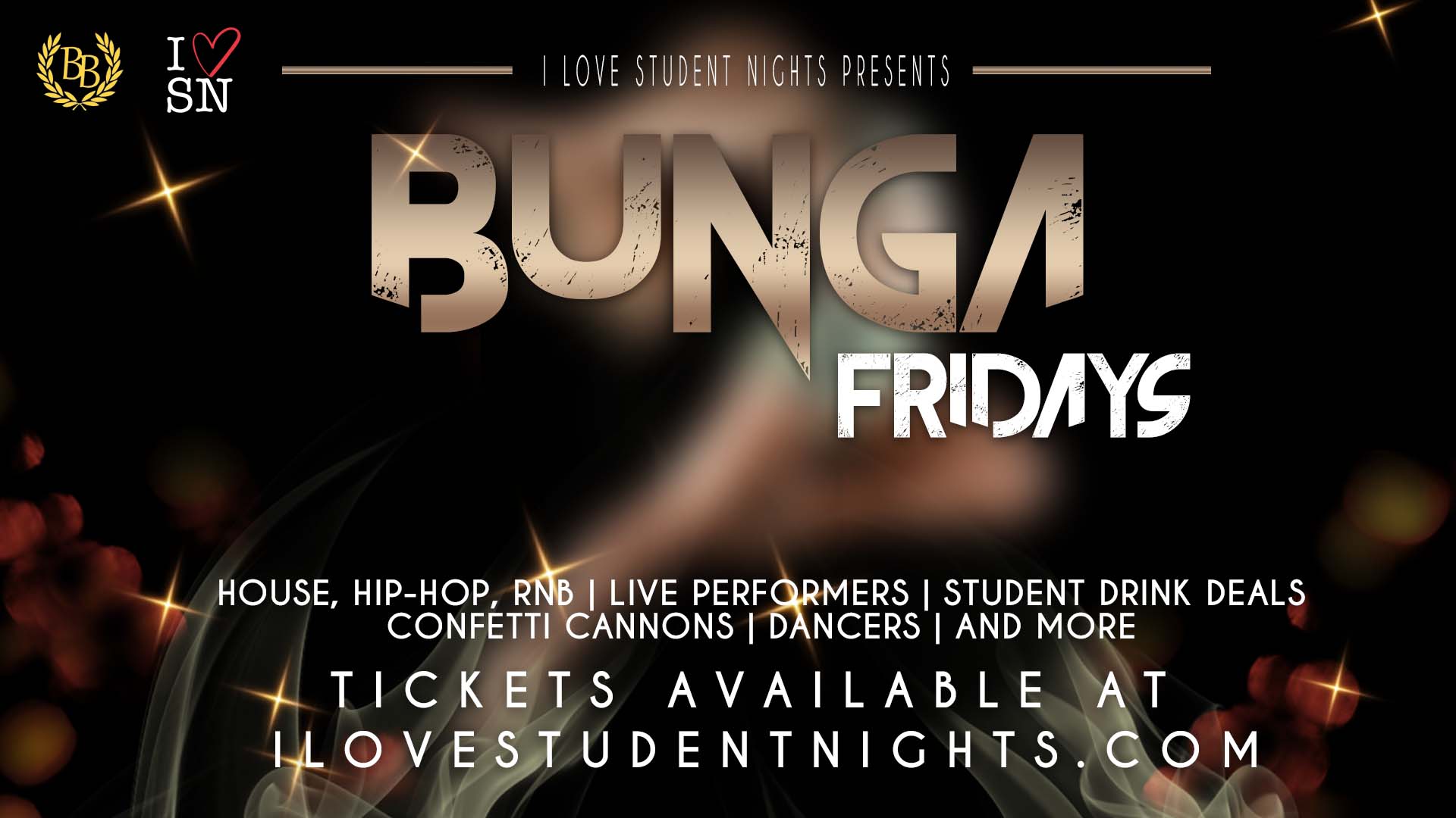Read more about the article Bunga Bunga Fridays // Student Drink Deals // Live Performers and More!