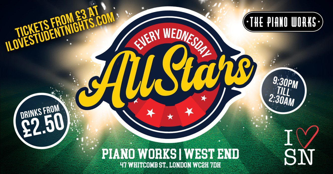 All Stars every Wednesday at Piano Works